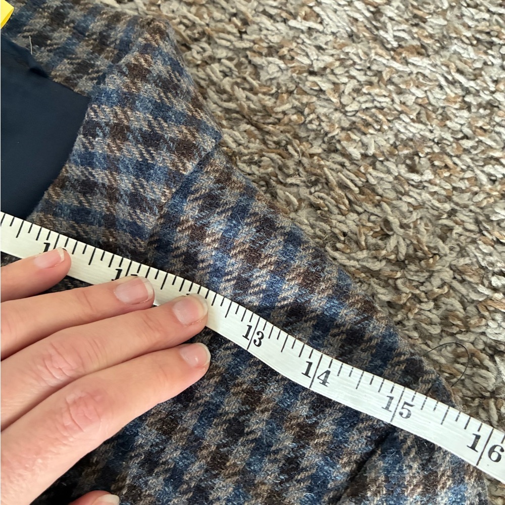 Women’s Scapa Brown Blue Wool Houndstooth Blazer: Size 40 US M - Picture 13 of 16